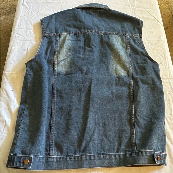Blue Lightweight NWOT/ Unisex Jean Jacket Vest - Picture 3 of 12